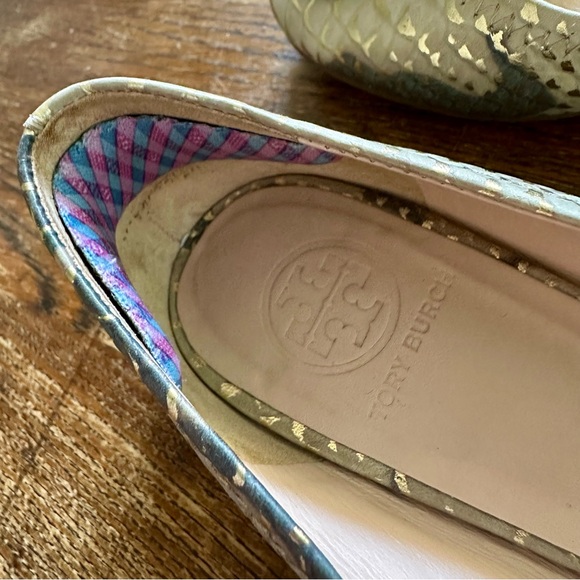 Tory Burch Reva Snake Skin Print Ballerina Flats Size 7 - Picture 10 of 11